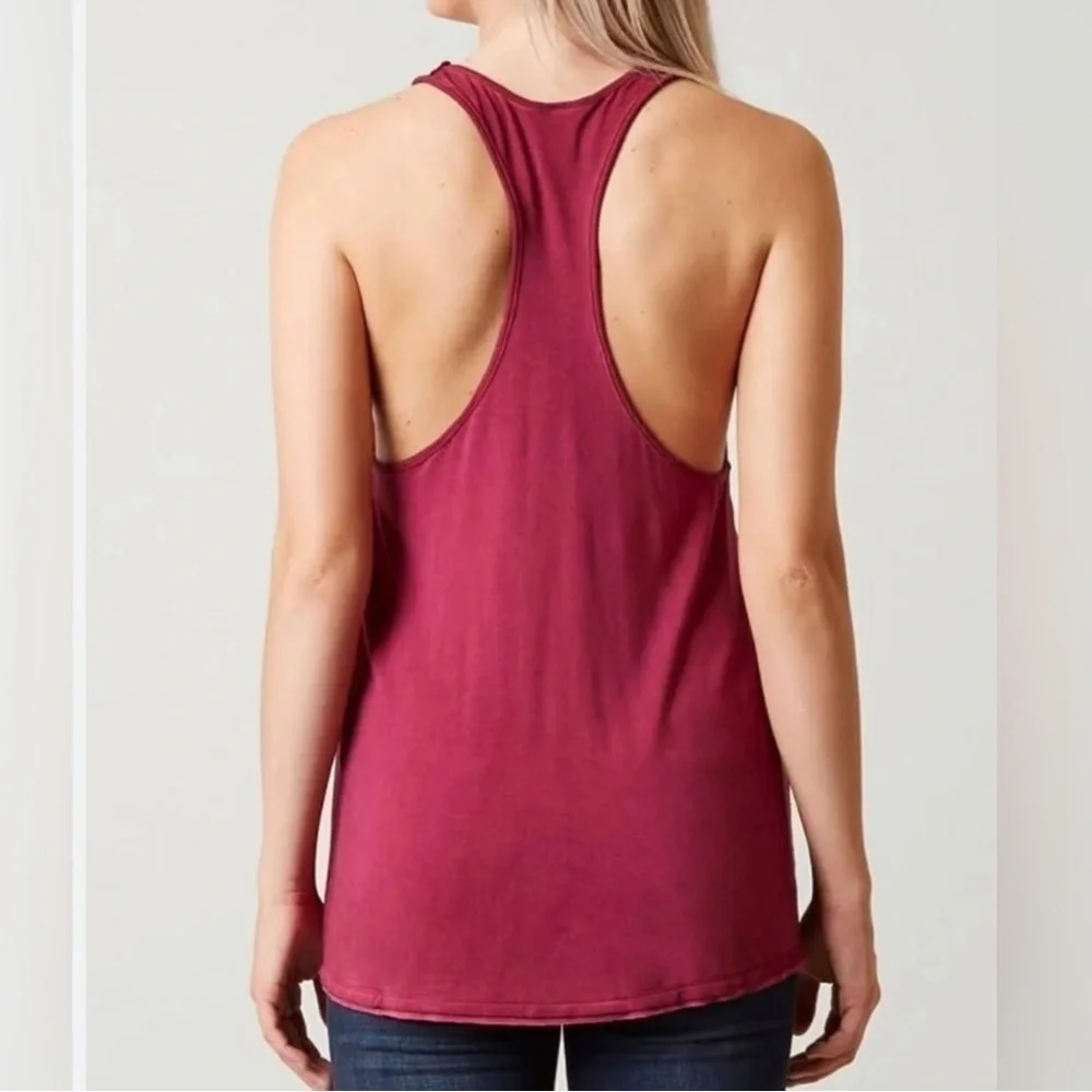 Free People Amelia Y-Strap Raspberry Sleeveless‎ Racerback Tank Top Sz Small Wmn